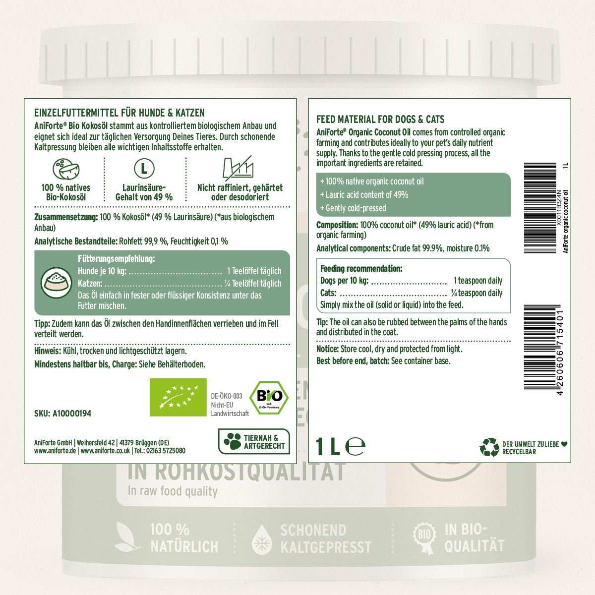 Aniforte Bio Kokosöl