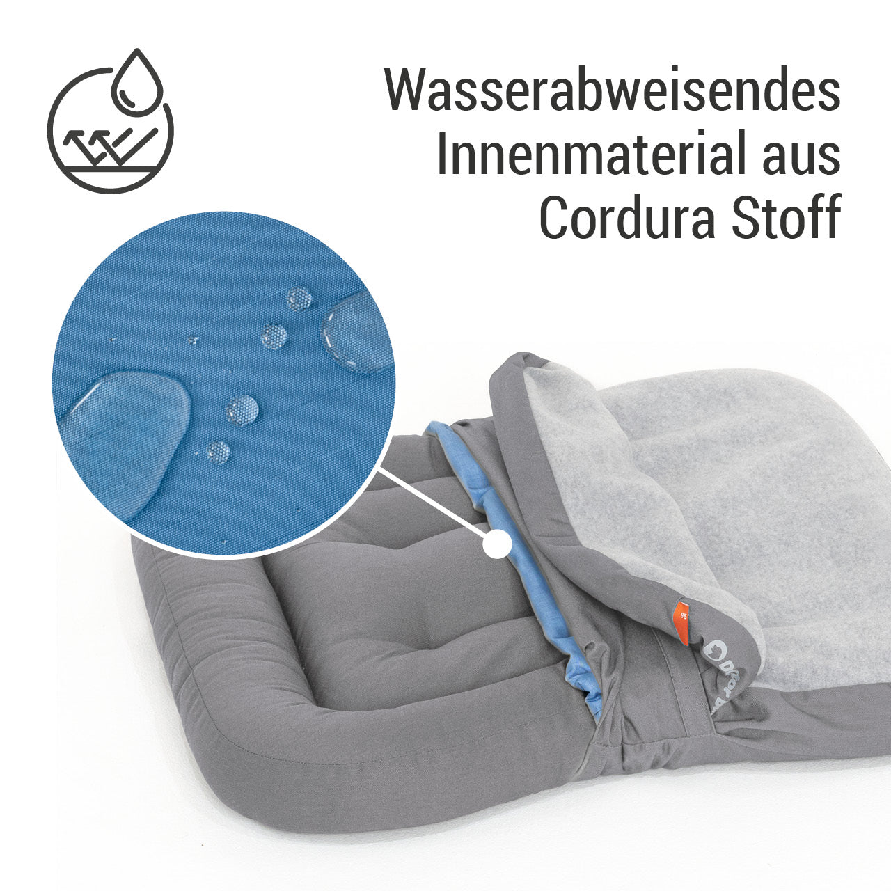 Wechselbezug für orthopädische Lounge-Kissen - Hellgrau - Wasserabweisend