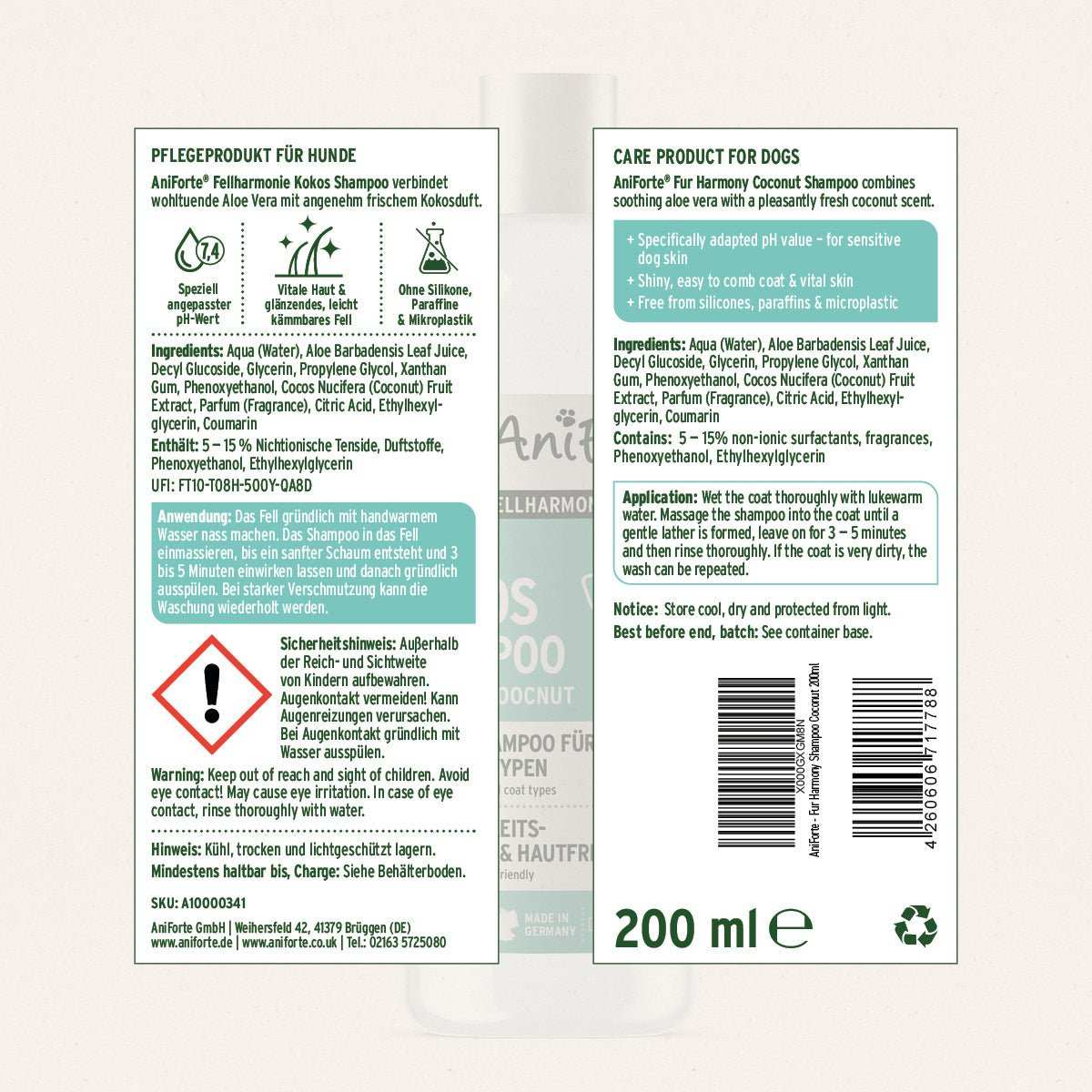 Aniforte Fellharmonie Shampoo Kokos