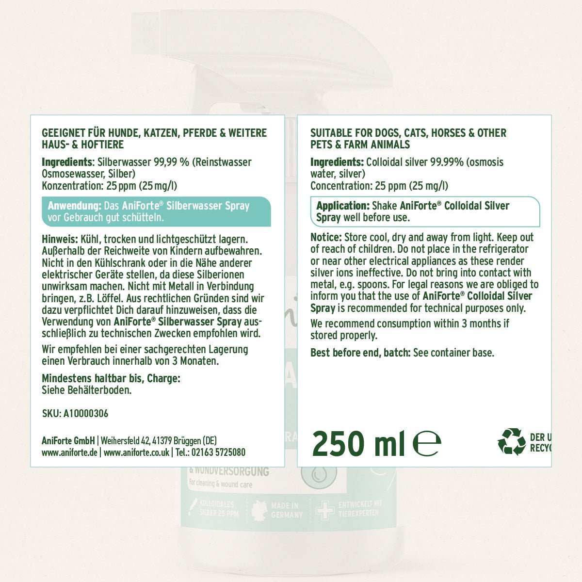 Aniforte Silberwasser Spray