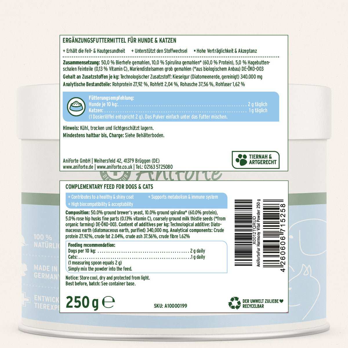Aniforte Fellharmonie Vitalpulver